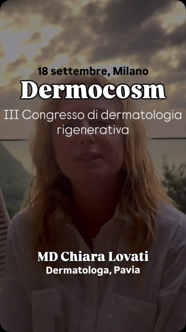 La dottoressa Lovati, dermatologa a Pavia, sintetizzerà le principali evidenze presenti in letteratura sul ruolo dell’ecografia nelle complicanze da filler delle zone critiche del volto, sottolineandone le applicazioni cliniche, i vantaggi diagnostici e il crescente impatto sulla pratica della medicina estetica moderna.

Per informazioni sull’iscrizione o per conoscere il programma completo visita il sito dermocosm.com

📍 Palazzo Castiglioni, Milano
📆 18 settembre 2026
🎓 7 crediti ECM

Partecipazione gratuita per gli specializzandi.

Grazie alle aziende sponsor per il loro sostegno incondizionato.

#dermocosm #dermocosmvitacutis #mbw #milanobeautyweek #dermatologiarigenerativa

@associazionecosmeticaitalia @milanobeautyweek