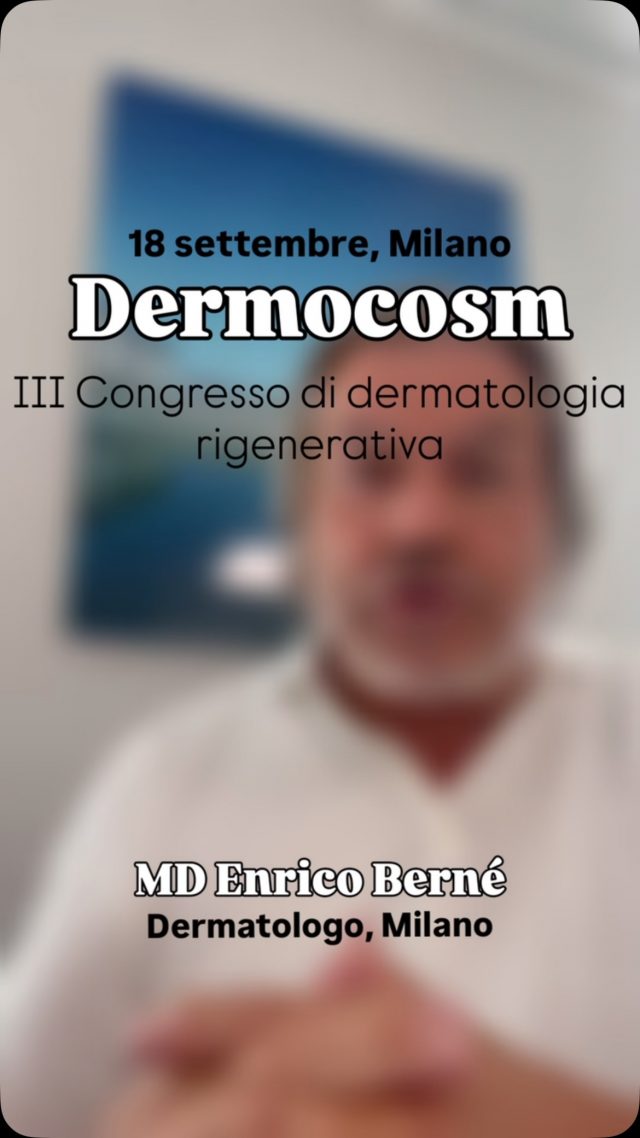 Il dottor Bernè, dermatologo di Milano, porterà al prossimo Dermocosm - Congresso di Dermatologia Rigenerativa - una relazione una relazione di altissimo profilo clinico.

Al centro dell’intervento le frontiere più avanzate della medicina rigenerativa applicata ai tessuti danneggiati e i risultati straordinari di un’esperienza clinica basata su oltre 10.000 casi, focalizzata sulla sinergia e sull’azione pro-rigenerativa dei laser.

Per informazioni sull’iscrizione o per conoscere il programma completo visita il sito dermocosm.com

Vi aspettiamo:
📍 Palazzo Castiglioni, Milano
📆 18 settembre 2026
🎓 7 crediti ECM

Partecipazione gratuita per gli specializzandi.

Grazie a tutti gli sponsor dell’Evento per il prezioso contributo.

#dermocosm #dermocosmvitacutis #mbw #milanobeautyweek

@associazionecosmeticaitalia @milanobeautyweek