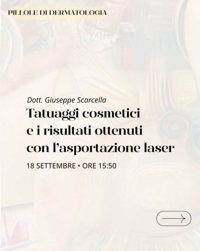 Il Dott. Giuseppe Scarcella, Medico specialista in dermatologia e venereologia ed esperto nel campo della laser-dermatologia, presenterà un’analisi retrospettiva sui risultati ottenuti con l'asportazione con Laser Pico e Laser CO2 frazionato di tatuaggi cosmetici.

Per informazioni sull’iscrizione o per conoscere il programma completo visita il sito dermocosm.com

Vi aspettiamo:
📍 Palazzo Castiglioni, Milano
📆 18 settembre 2026
🎓 7 crediti ECM

Partecipazione gratuita per gli specializzandi.

#dermocosm #dermocosmvitacutis #mbw #milanobeautyweek

@associazionecosmeticaitalia @milanobeautyweek